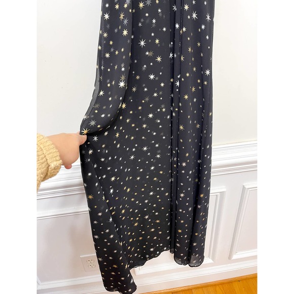 Lulu's Galactic Goddess Metallic Star Print Maxi Dress Size Small - Picture 6 of 7